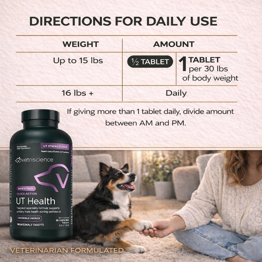 VetriScience Quick Action UT Health Chewable Tablets for Dogs - 90 Count - görsel 7