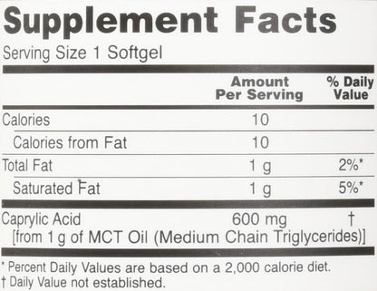 Now Foods Caprylic Acid, 100 Softgels (Pack of 2)