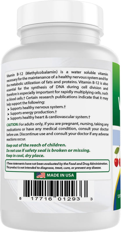 Best Naturals Vitamin B12 as Methylcobalamin (Methyl B12), 6000 mcg Sublingual Tablets (240 Tablets)