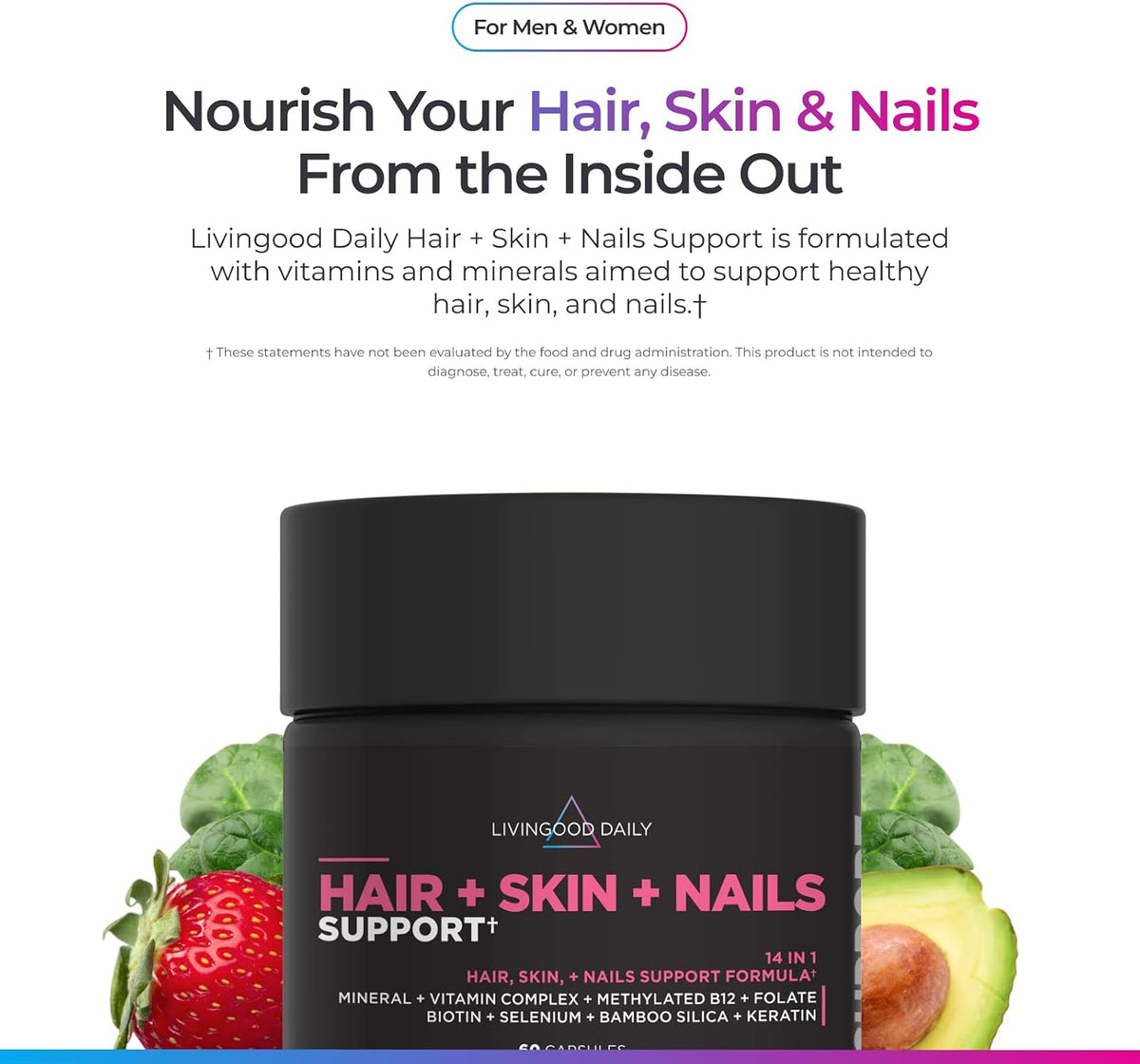 Livingood Daily Hair, Skin & Nails – People experiencing seasonal or age-related changes: As we age, collagen – Image 2