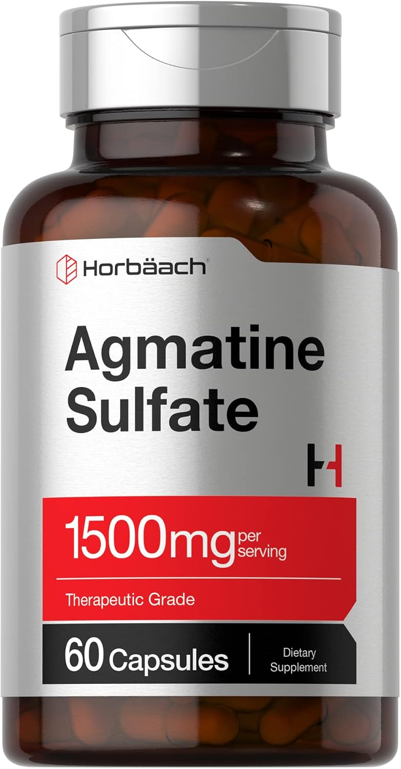 Horbäach Agmatine Sulphate Capsules 1500mg | 60 Capsules | Pharmaceutical Grade | Non-GM, Gluten-Free Supplement - görsel 1