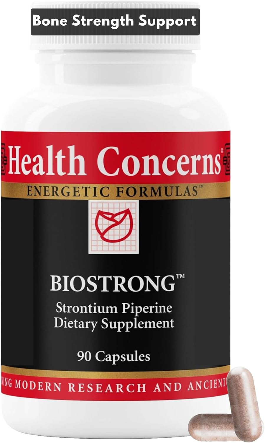 Health Concerns BioStrong – Bone Strength & Density Support – Strontium & BioPerine – Chinese Herbal Blend – 90 Capsules - görsel 1