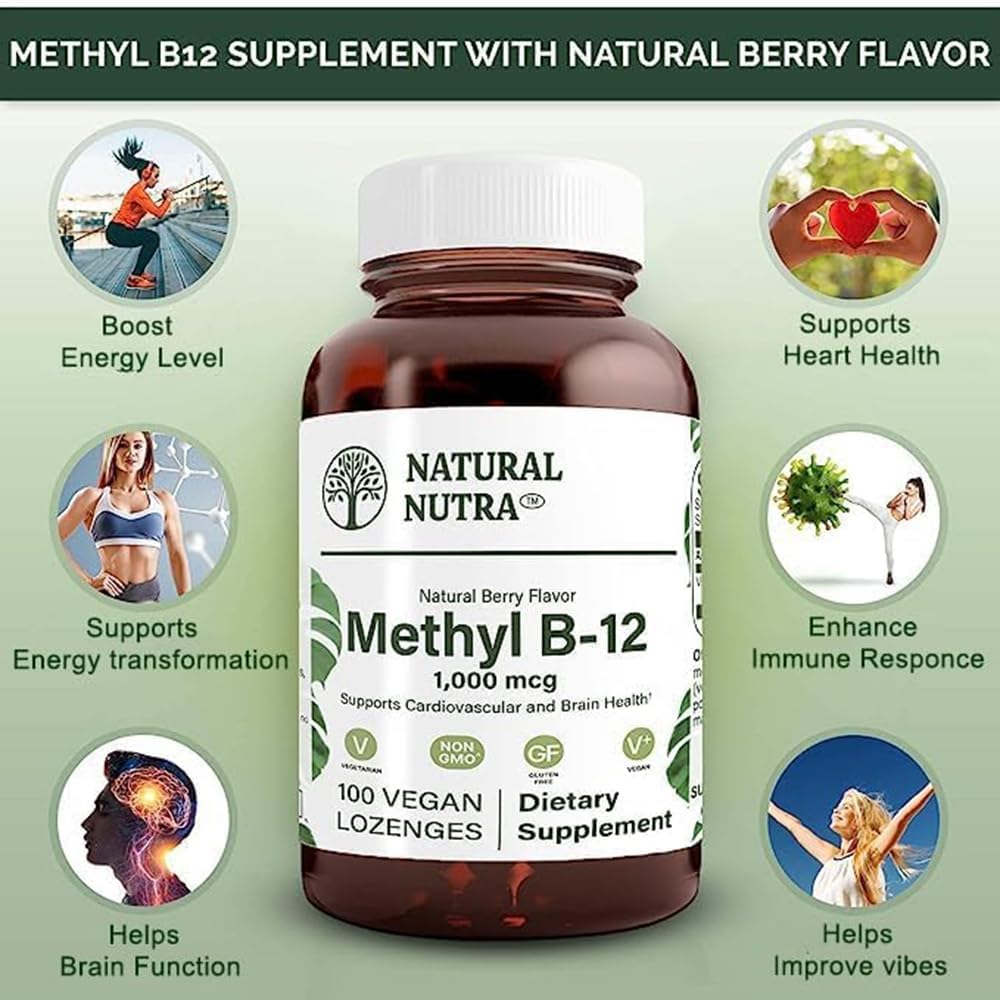 Natural Nutra Vegan Methyl B12 1000mcg Sublingual Lozenges – 100 Count - görsel 3