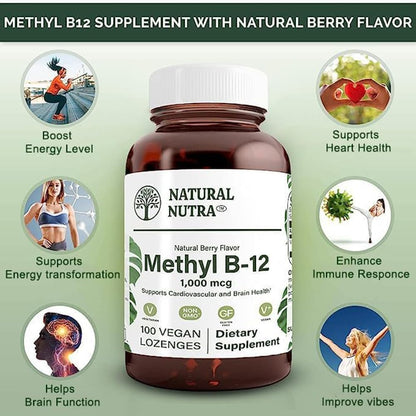 Natural Nutra Vegan Methyl B12 1000mcg Sublingual Lozenges – 100 Count