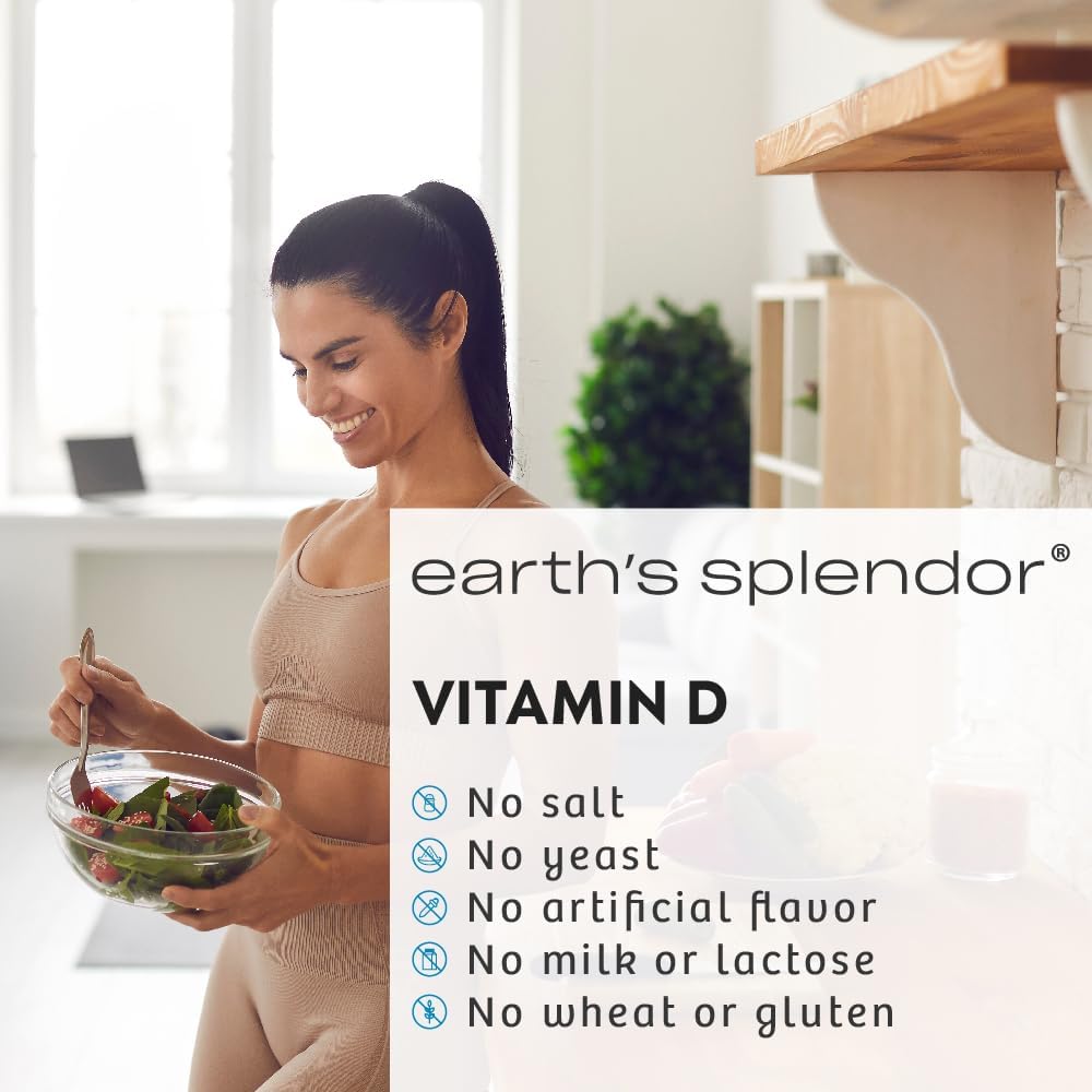Earth's Splendor Vitamin D 2,000 IU – Immune Support and Bone Health – 75 Tablets - görsel 4