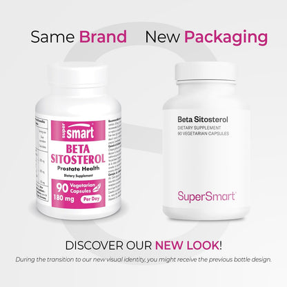 Supersmart Beta-Sitosterol Supplement (180mg per Day) - Plant Sterols for Men - Non-GMO & Gluten-free - 90 Vegetarian Capsules