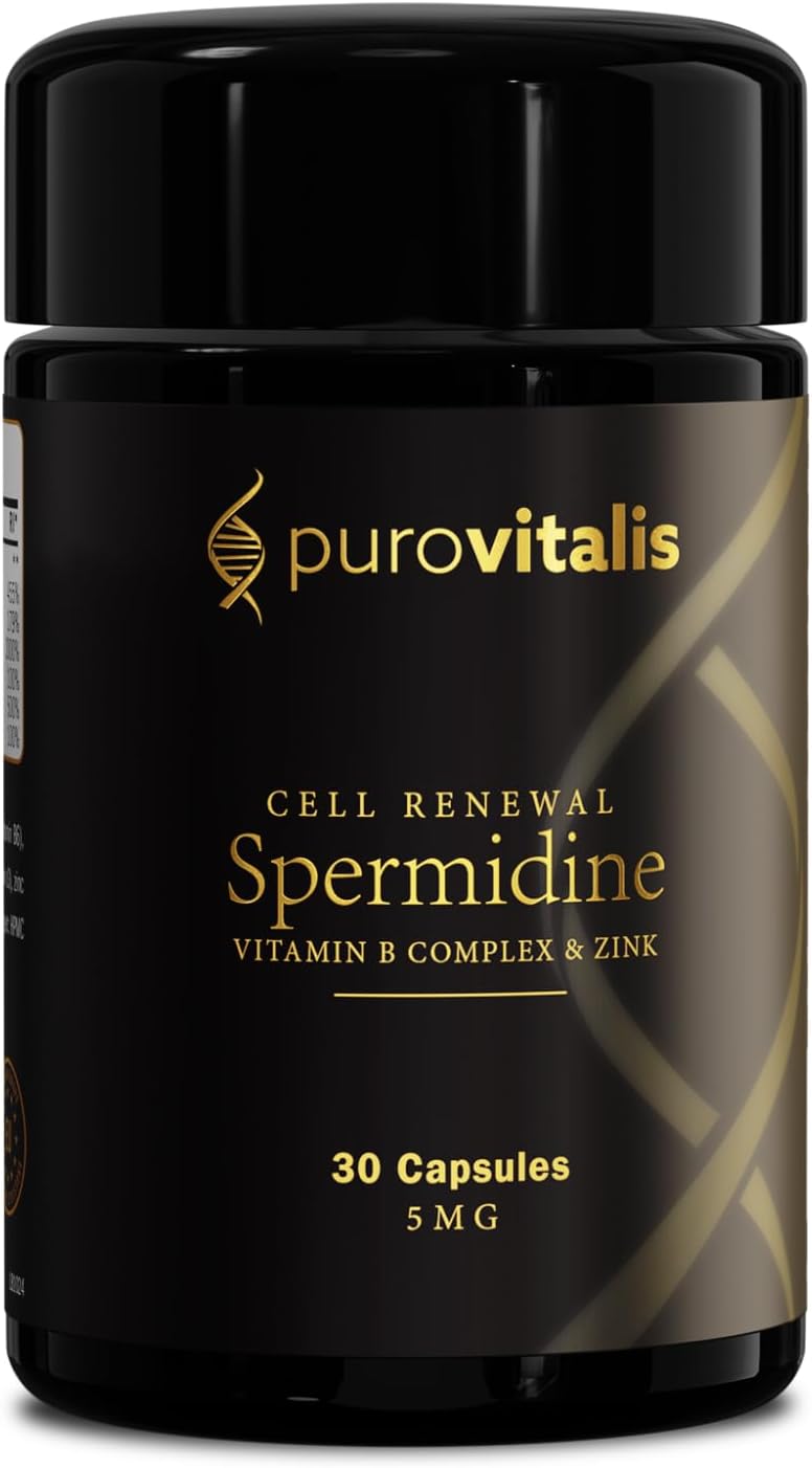 PUROVITALIS Liposomal Spermidine 5mg with Zinc, Vitamin D3 & B12 – Cell Renewal & Anti-ageing Supplement, 30 Vegan Capsules - görsel 1