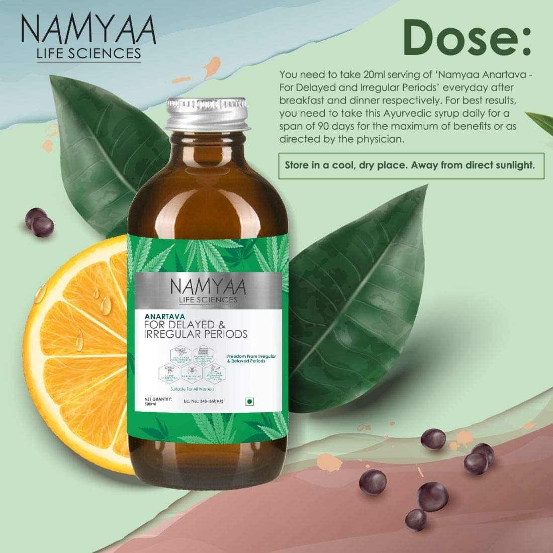 AZAZ Namyaa Anartava – Dietary Supplement for Delayed and Irregular Periods, 500 ml - görsel 4