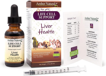 Amber NaturalZ Life Cell Support Herbal Supplement for Pets - Liver and Lymphatic Support, 30 ml