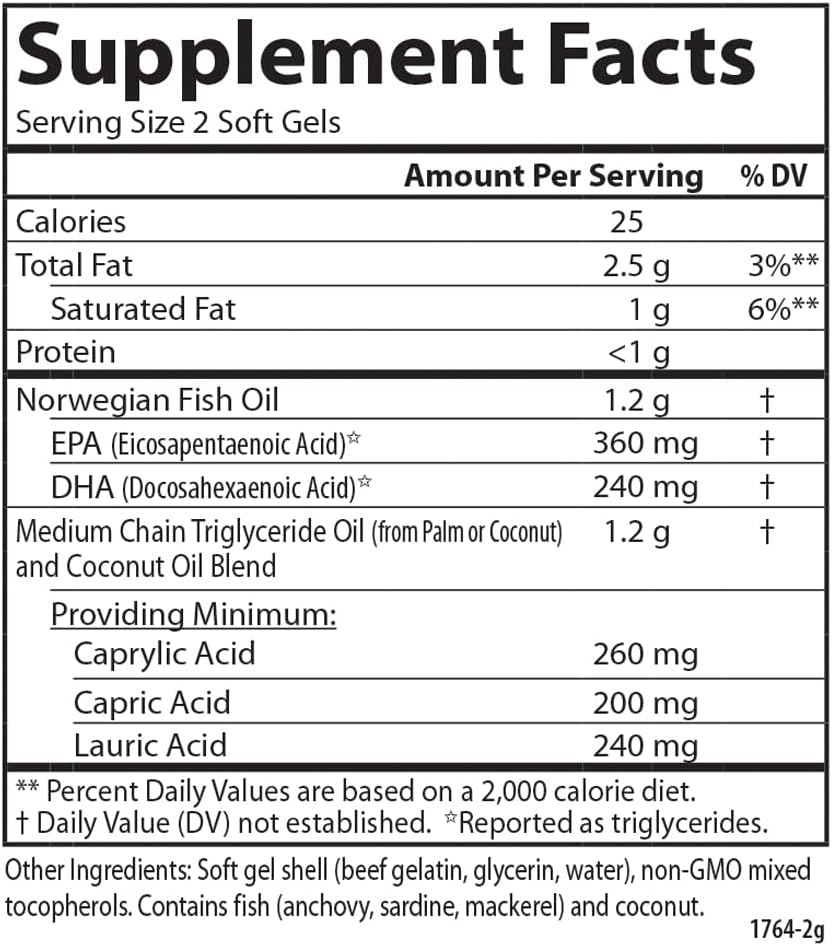 Carlson MCT & Omega-3 Softgels - Coconut Oil, EPA & DHA, 150 Softgels - görsel 4