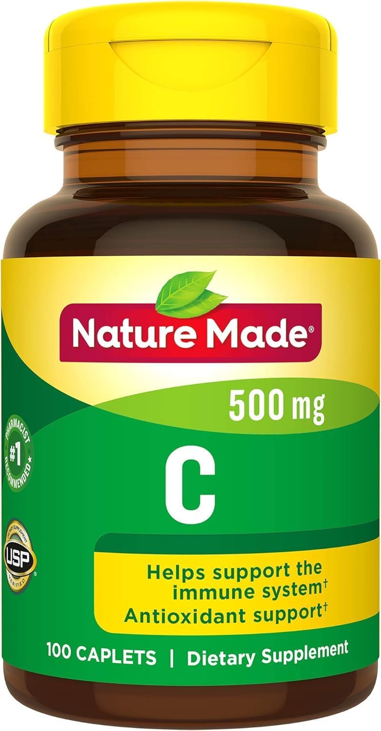 Nature Made Vitamin C 500 mg Caplets, 100 Count - görsel 1
