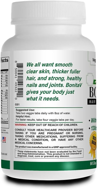 Essential Source Bonita V Vegan Hair, Nails and Skin Vitamins for Women – 20 Active Ingredients Including Biotin – Normal Nails, Healthy Skin, Hair Maintenance – 180 EZ-TAB Veggie Tablets