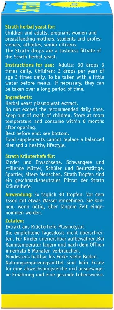 Strath Nutritional Yeast Liquid Syrup – Postbiotic Digestive Support with 61 Nutrients, Vegetarian, Lactose Free, 100 ml - görsel 3