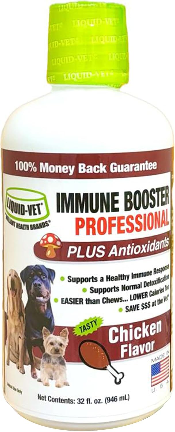 Liquid-Vet Immune Support for Dogs – Antioxidant Protection & Gut Health – Inulin, Beta-Glucan & Omega-3s / Fish Oil & More – Made for Picky Eaters - görsel 1