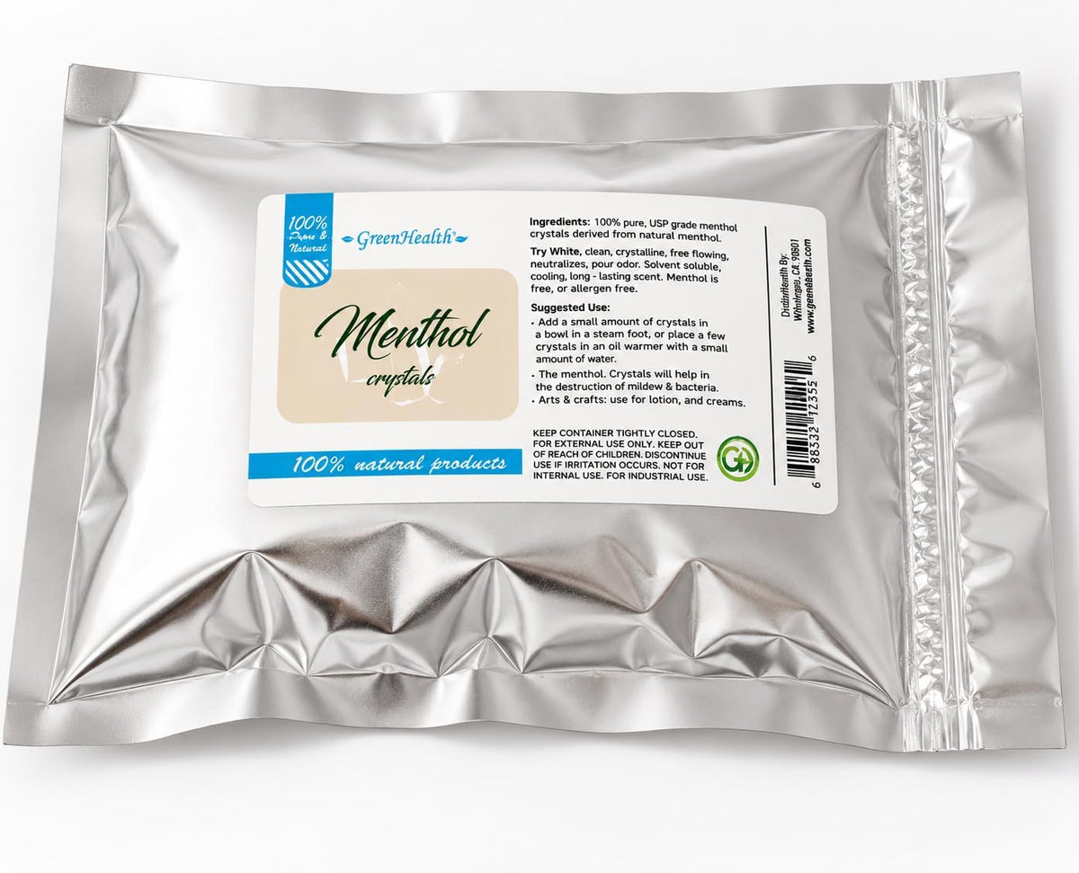 GreenHealth Premium Menthol Crystals – 453 g – 100% Pure Natural - görsel 1