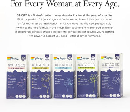 SOLARAY Menopause her Life Stages – Menopause Supplement for Women – Support for Mood, Sleep, Hot Flushes, Night Sweats – Vegan, Gluten-free – 60 VegCaps