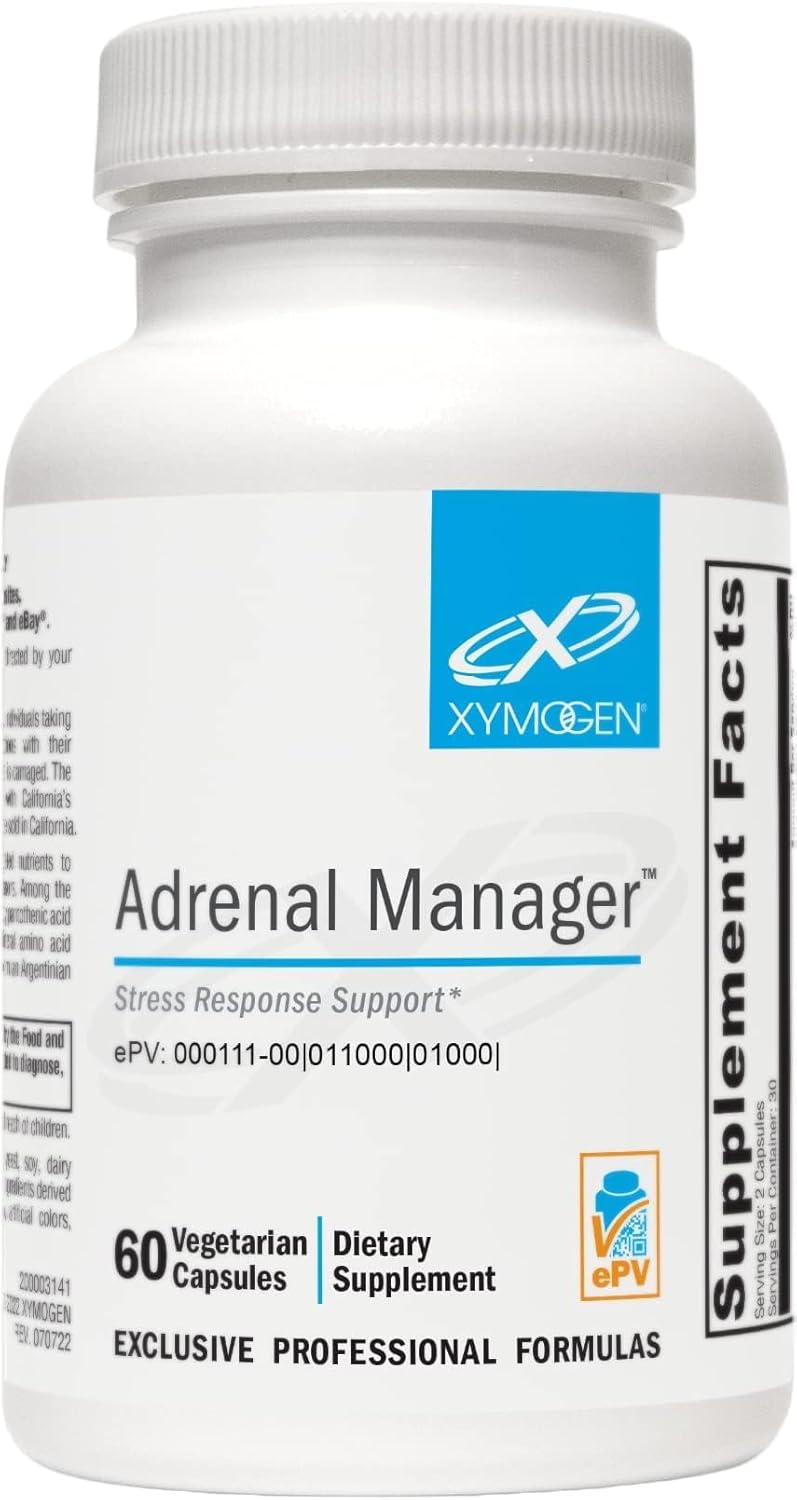 XYMOGEN Adrenal Manager - Adrenal Health Supplement for Stress Support, 60 Capsules - görsel 1