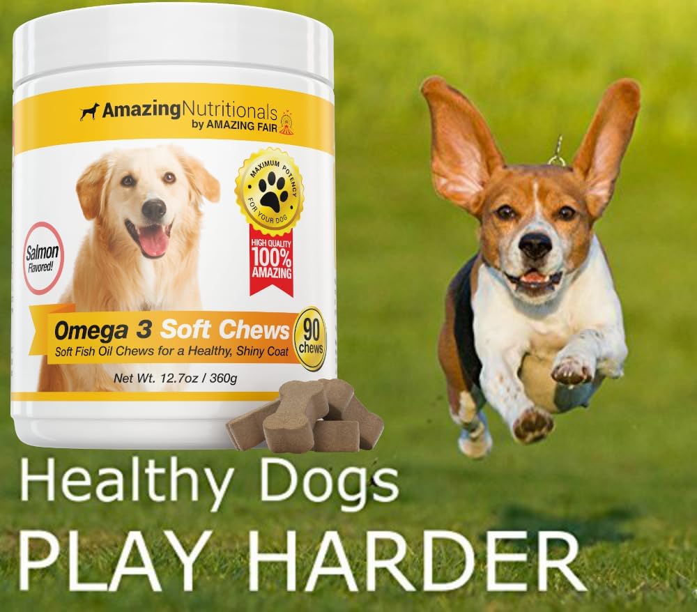Amazing Omega-3 for Dogs - Fish Oil Supplement 90 Salmon Soft Chews - görsel 3