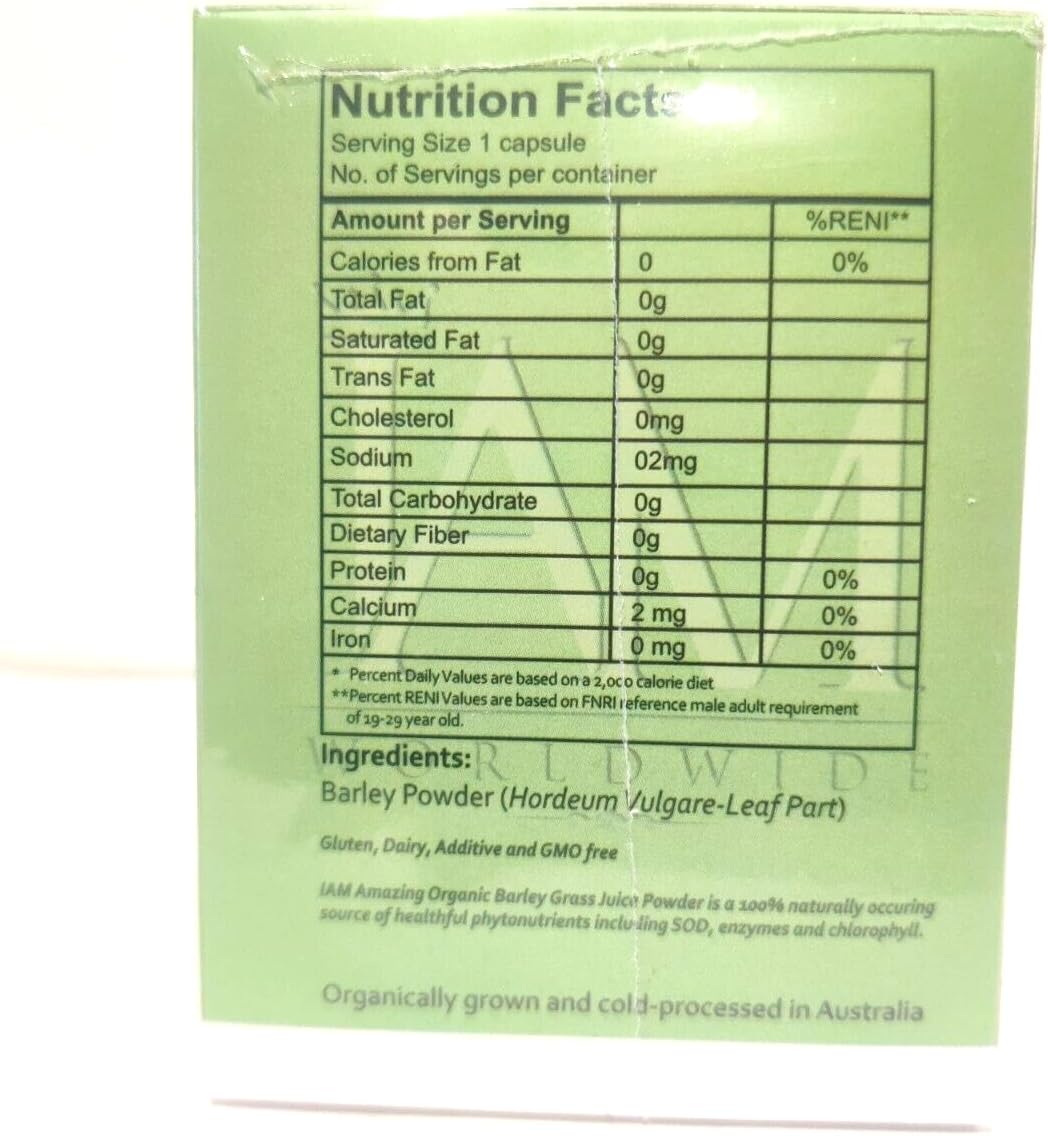 IAM WORLDWIDE Amazing Organic Barley Capsule from Australia 100 Capsules x 500 mg - görsel 6