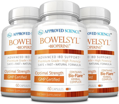 Approved Science Bowelsyl - 360 Capsules - GI Tract Support & Nutrient Absorption