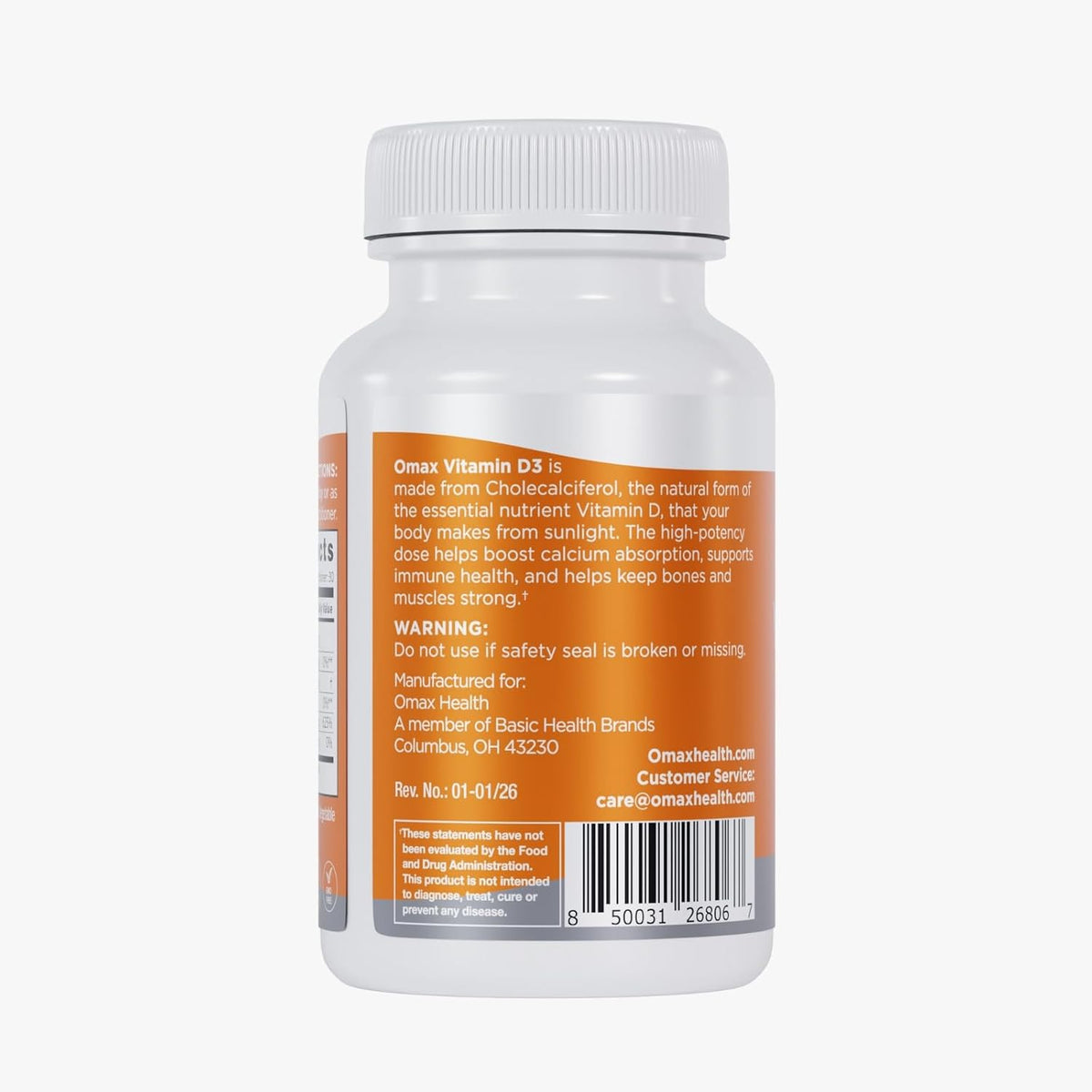 Omax3 High-Potency Vitamin D3 5,000 IU (125 µg) – Strong Bones, Muscles & Joints, Heart Health, Immunity, Non-GMO, Gluten-free, Soya Free – 30 Softgels - görsel 5