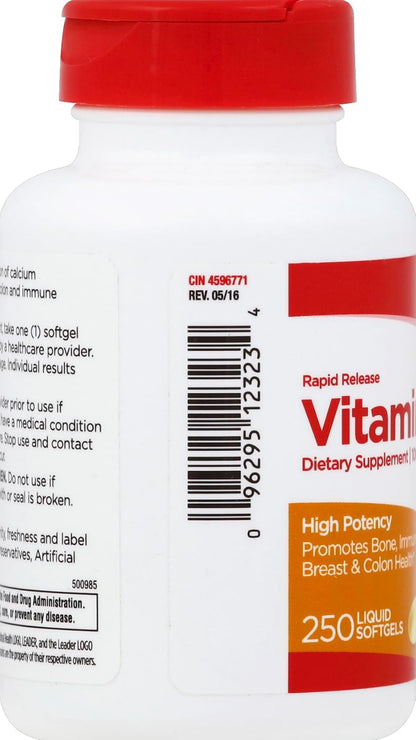 Leader Vitamin D 1000 IU Softgels, 250 Softgels