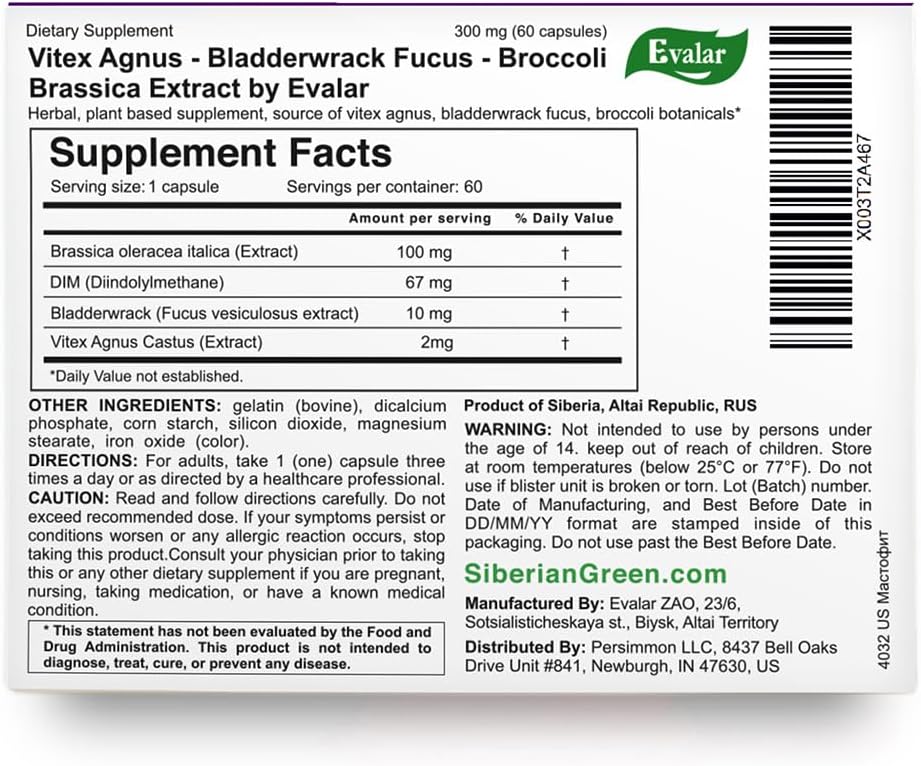 Evalar Vitex Chaste Tree Bladderwrack Fucus Extract – 60 Capsules - görsel 2