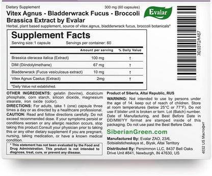 Evalar Vitex Chaste Tree Bladderwrack Fucus Extract – 60 Capsules