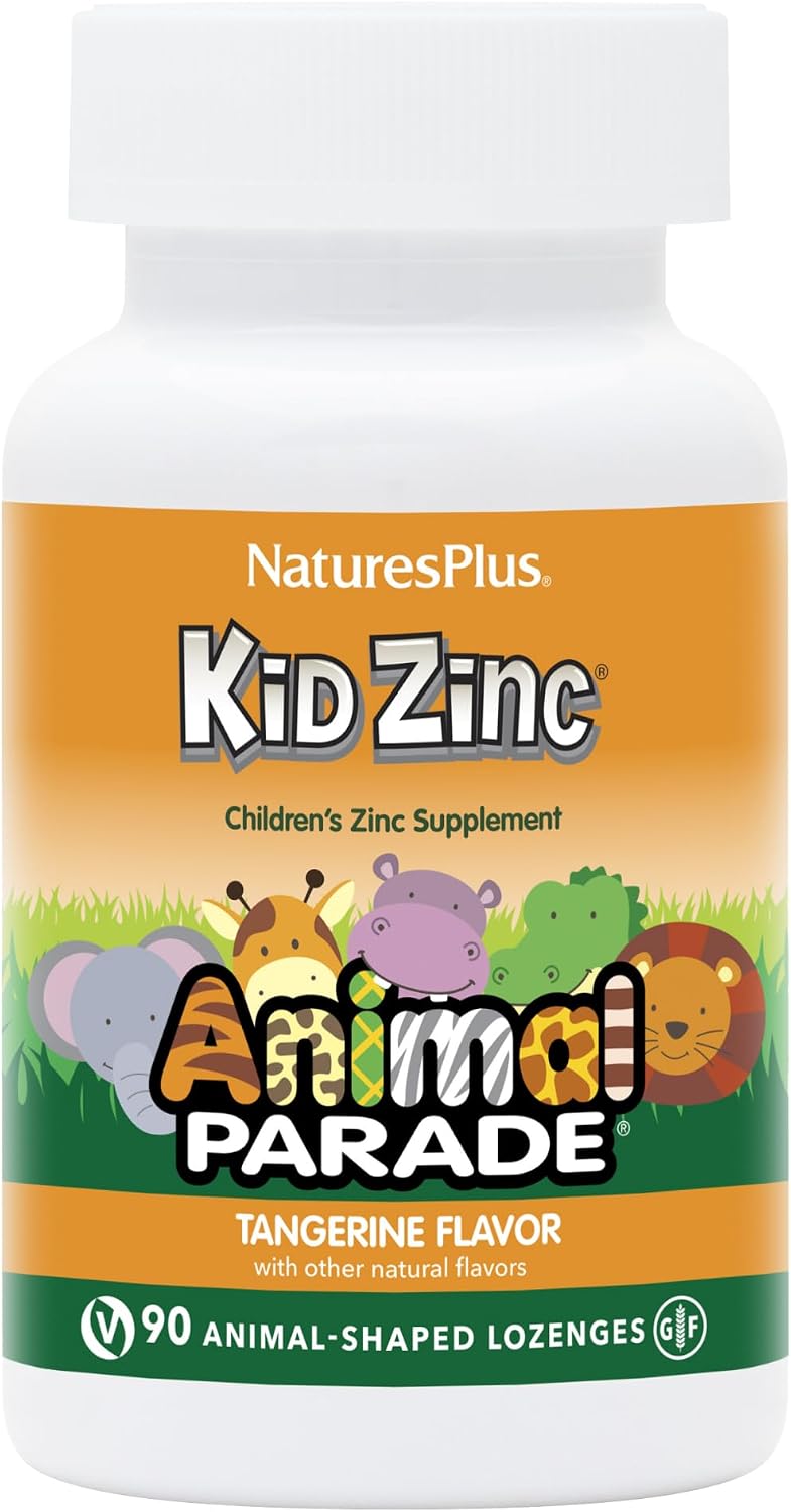 NaturesPlus Animal Parade KidZinc - Organically Chelated Zinc - Tangerine Flavour - 90 Animal-Shaped Lozenges - görsel 7