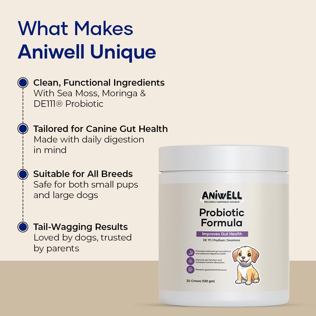 Aniwell Probiotics for Dogs – Dog Chews for Gut Health, Digestive Health & Seasonal Allergies - görsel 6