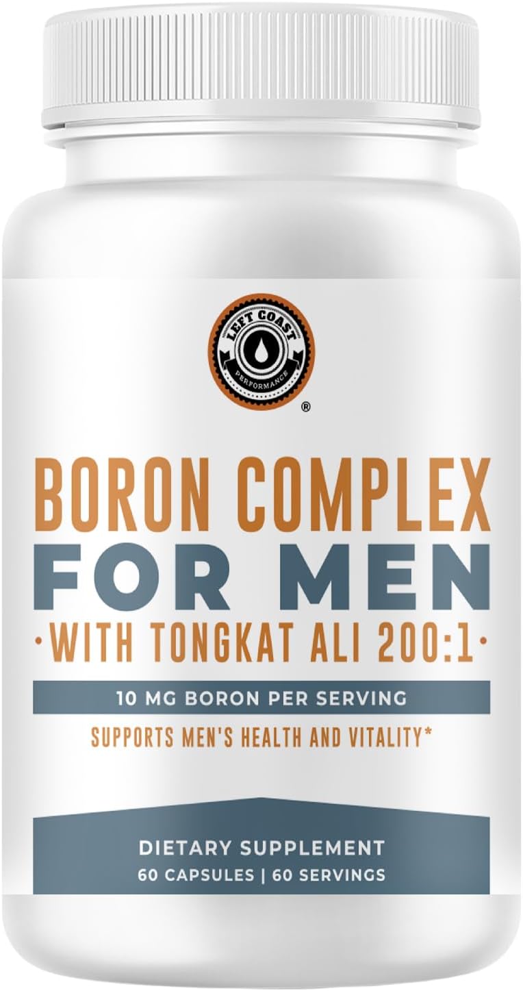 Boron Supplement for Men with Tongkat Ali, Vitamin D3, Zinc Picolinate 30 mg - Non-GMO, Gluten-free - 60 Capsules - görsel 1