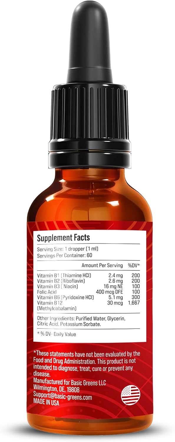 Vitamin B Complex Liquid Drops – Extra Strength Sublingual Formula, Vegan - görsel 2