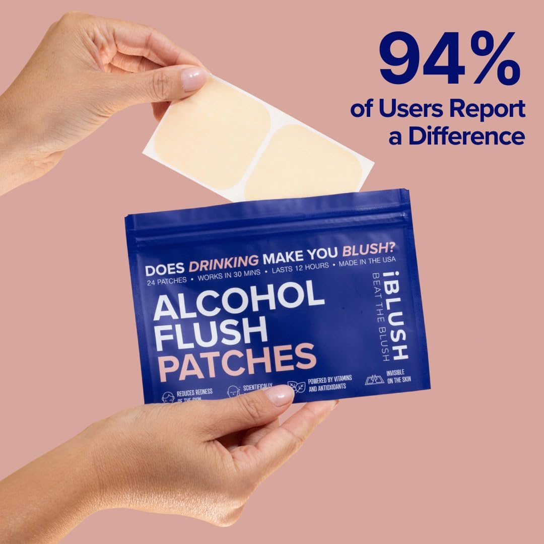 iBLUSH Alcohol Flush Patches – Discreet Support for Redness & Asian Flush (12 Patches) - görsel 7