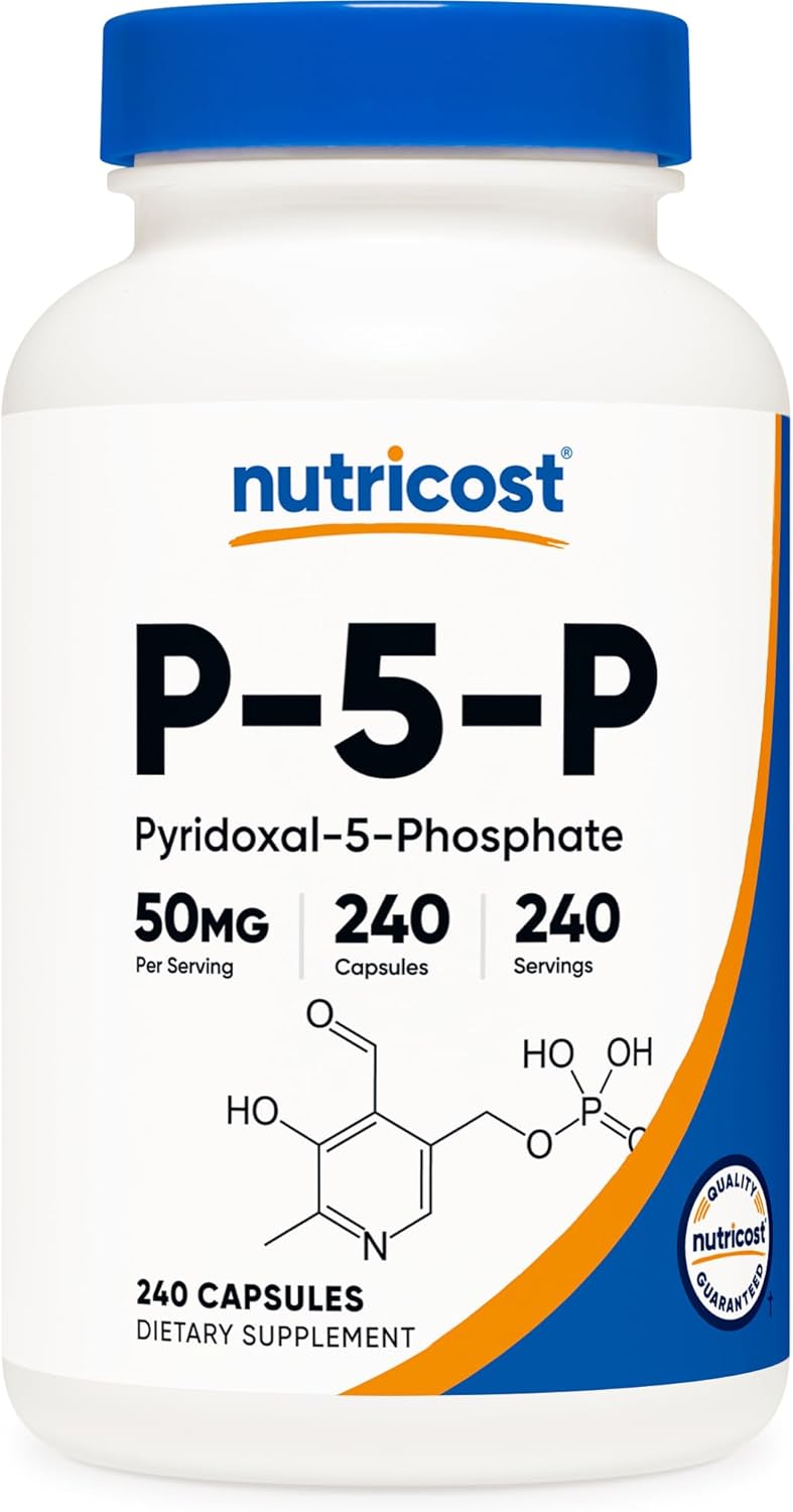 Nutricost P5P (Pyridoxal-5-Phosphate) Vitamin B6 Supplement 50mg, 240 Capsules - görsel 1