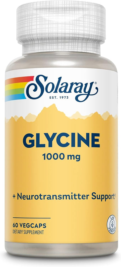 SOLARAY L-Glycine, 60 Veg Capsules
