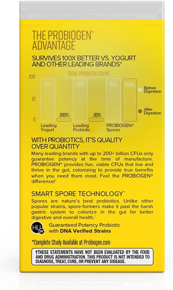 Probiogen Spore Probiotic - Daily Digestive & Gut Health Support - Probiotics for Women and Men - 30 Capsules - görsel 3
