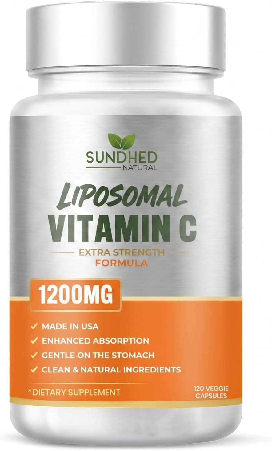 Sundhed Natural Pure Liposomal Vitamin C – 1200mg, 120 Capsules - görsel 1