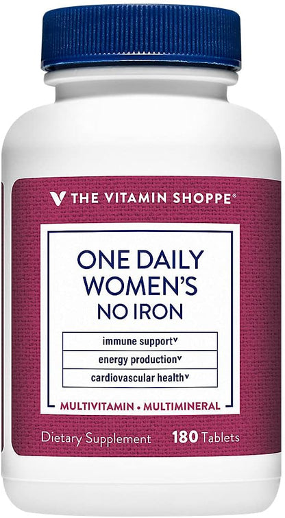 The Vitamin Shoppe Once Daily Women's Multivitamin – No Iron, 2000 IU Vitamin D3, 180 Tablets