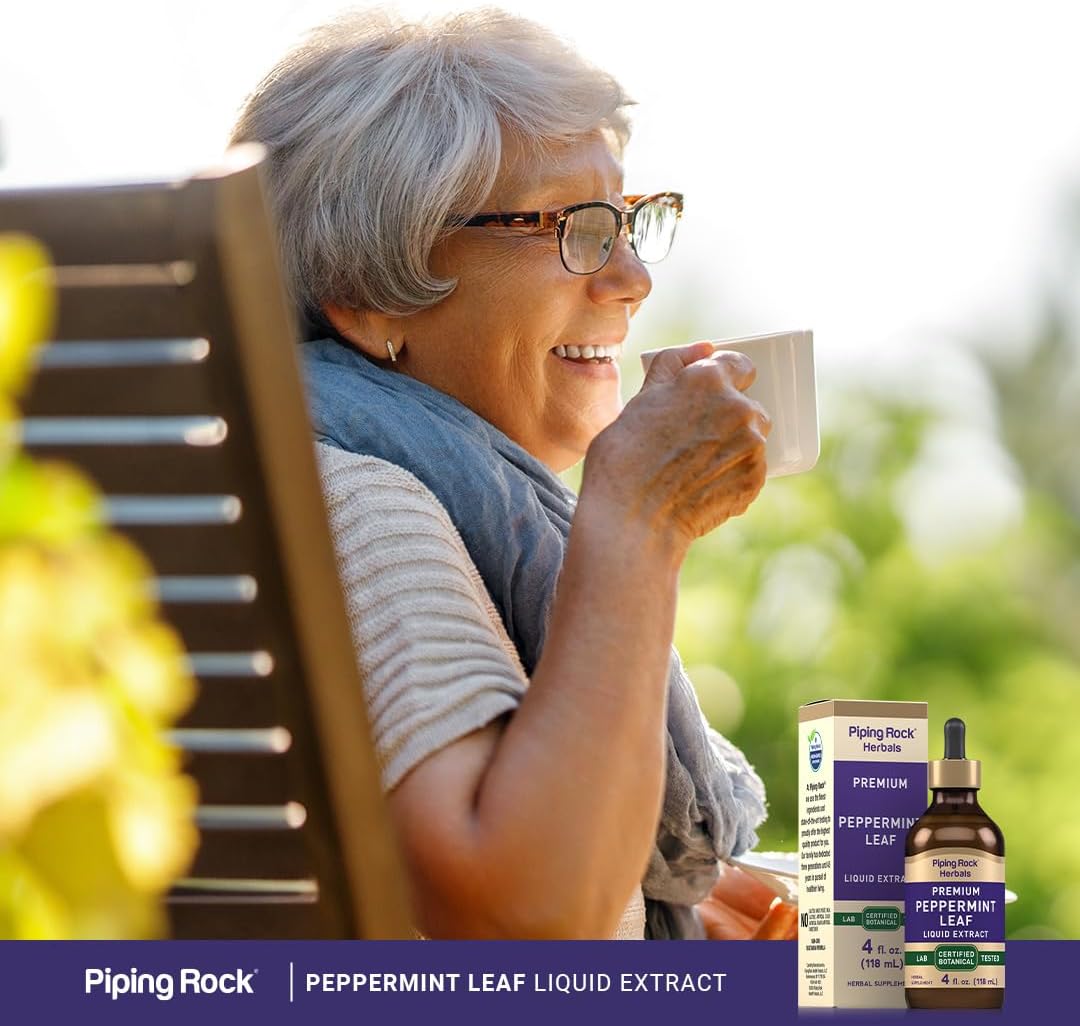 Piping Rock Peppermint Liquid Drops - 118 ml - Alcohol-Free Tincture - görsel 6