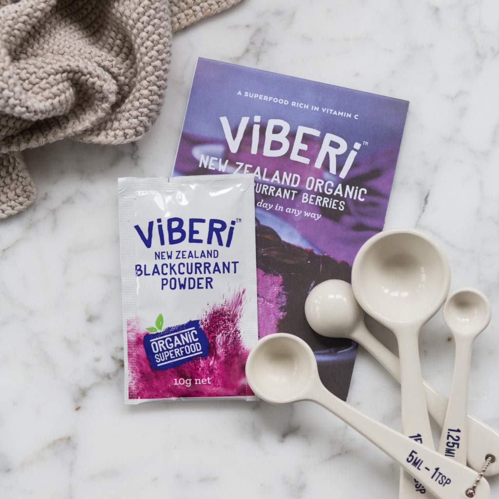 ViBERi Organic Blackcurrant Powder (200 g, 20 Sachets) – New Zealand Superfruit with Vitamin C & Anthocyanins - görsel 2