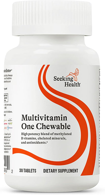 Seeking Health Optimal Multivitamin Chewable - Immune Support Food Supplement with L-5-MTHF, Vitamin B12 & Vitamin D3 - Multivitamin with Antioxidant Ingredients for Energy Support - 30 Chewable Tablets