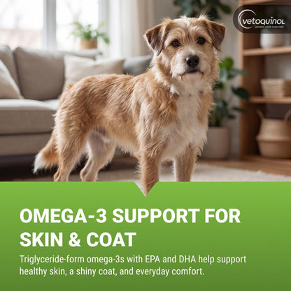 Vetoquinol Triglyceride Omega Fish Oil for Dogs & Cats, 237 ml