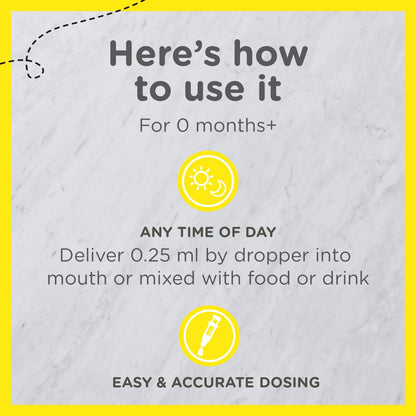 Zarbee's Vitamin D Drops for Infants, 400IU (10mcg) Baby & Toddler Liquid Supplement, New-born & Up, Dropper Syringe Included, Pack of 2 0.47 Fl Oz Bottles