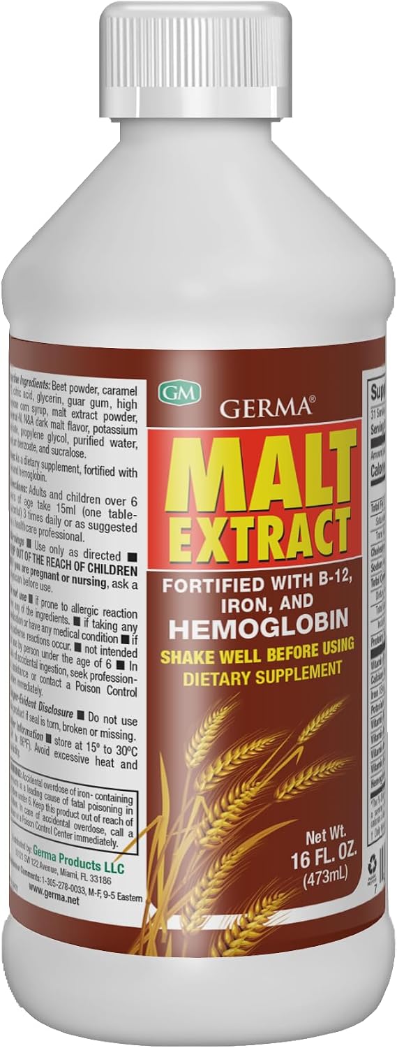 Germa Malt Extract (Extracto de Malta) – Liquid Dietary Supplement for Energy & Vitality – Rich in B-Vitamins & Essential Minerals – Traditional Nutritional Support – 473 ml - görsel 3