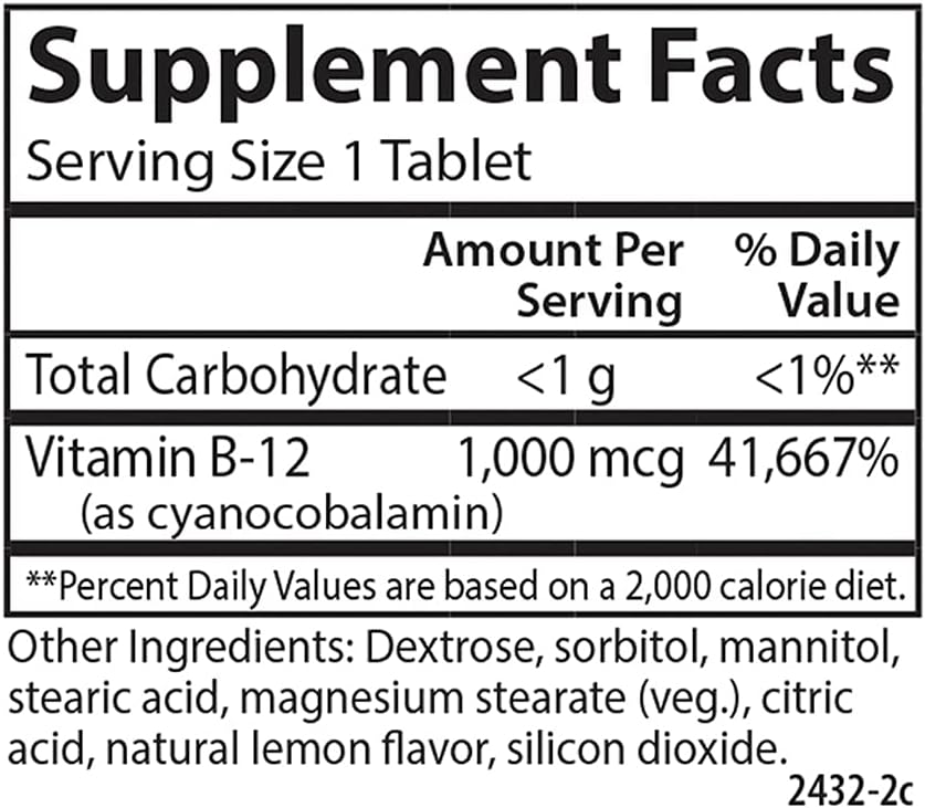 Carlson Chewable B12, 1000 mcg, Energy Metabolism, Nerve Function & Overall Wellbeing, Lemon Flavour, 180 Tablets - görsel 4