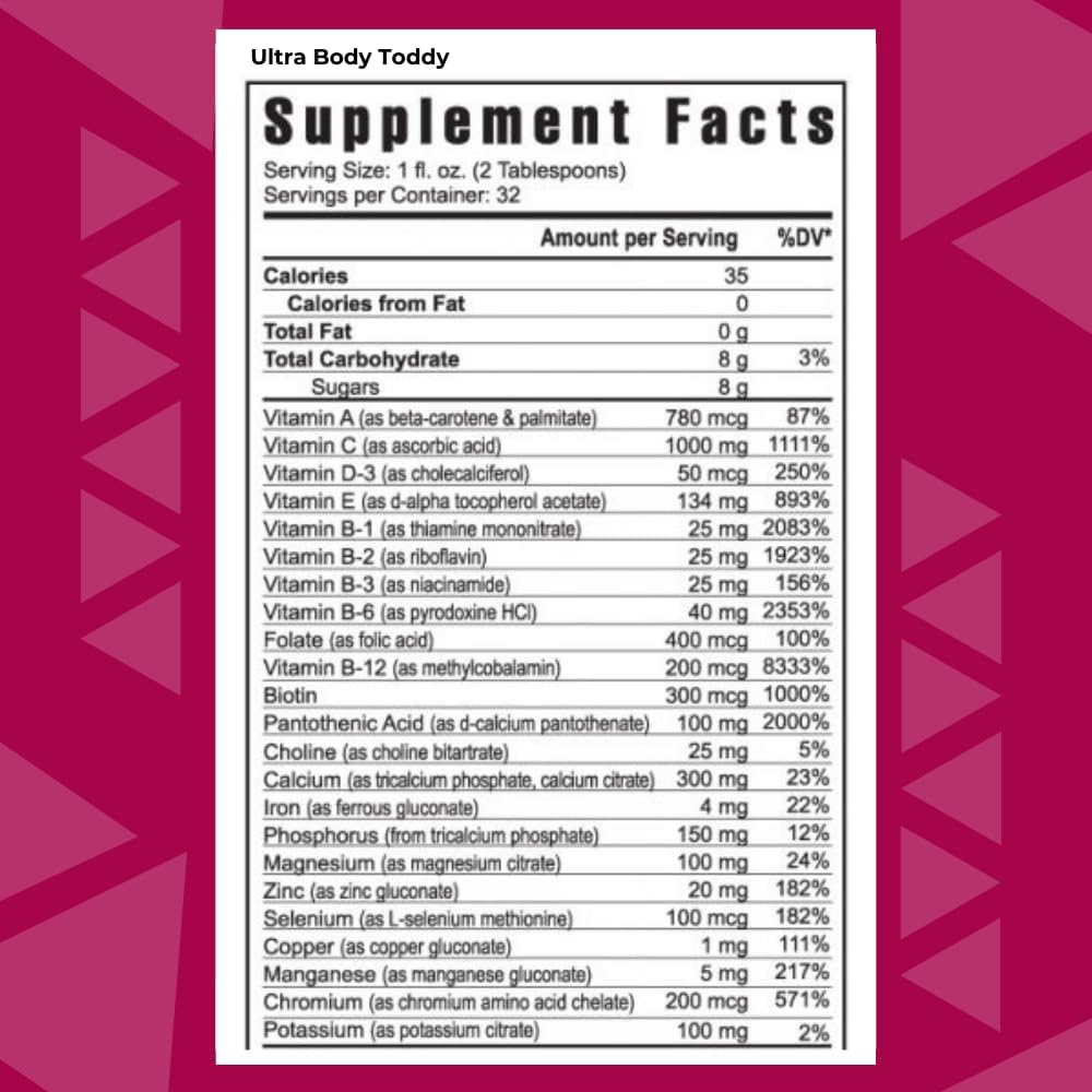 Youngevity Ultra Body Toddy - 100+ Nutrient Liquid Multivitamin & Mineral Supplement, 946 ml - görsel 2
