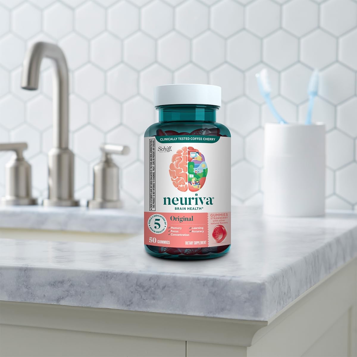 Neuriva Original Brain Health Support Strawberry Gummies - 50 Count (Pack of 3) - görsel 9