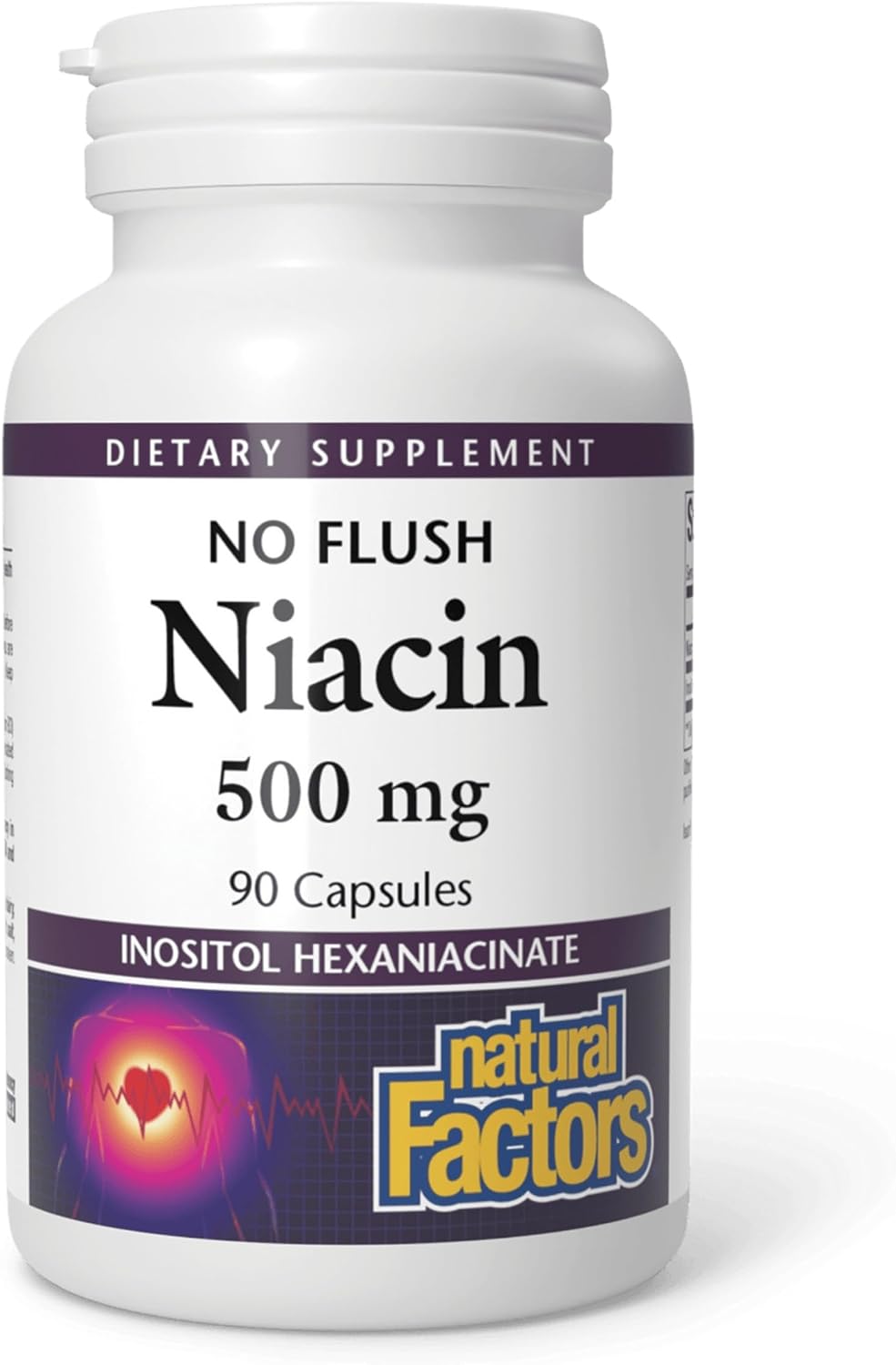 Natural Factors No Flush Niacin 500 mg, 90 Tablets - görsel 1