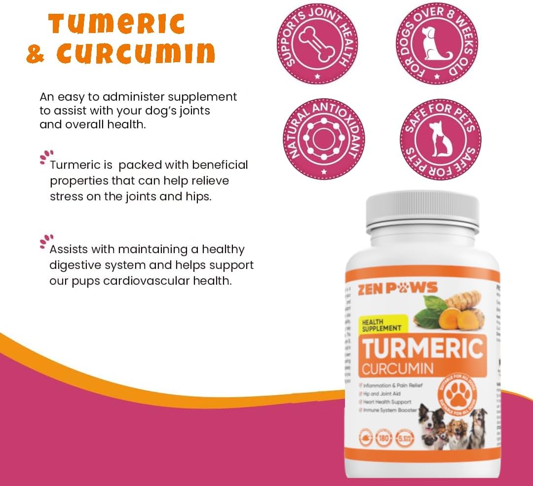 Turmeric Curcumin for Dogs – 180 Duck-Flavoured Tablets – Advanced Hip & Joint Formula with Piperine – Supports Mobility, Inflammatory Response, Skin Health & Immune Function - görsel 4