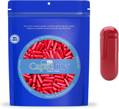 Capsuline Size 0 White Empty Gelatine Capsules - 1000 Count